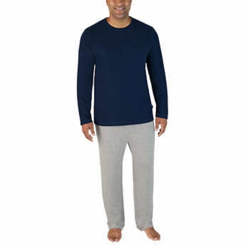 Eddie Bauer Men’s Top & Bottom Lounge Set, Blue, Grey